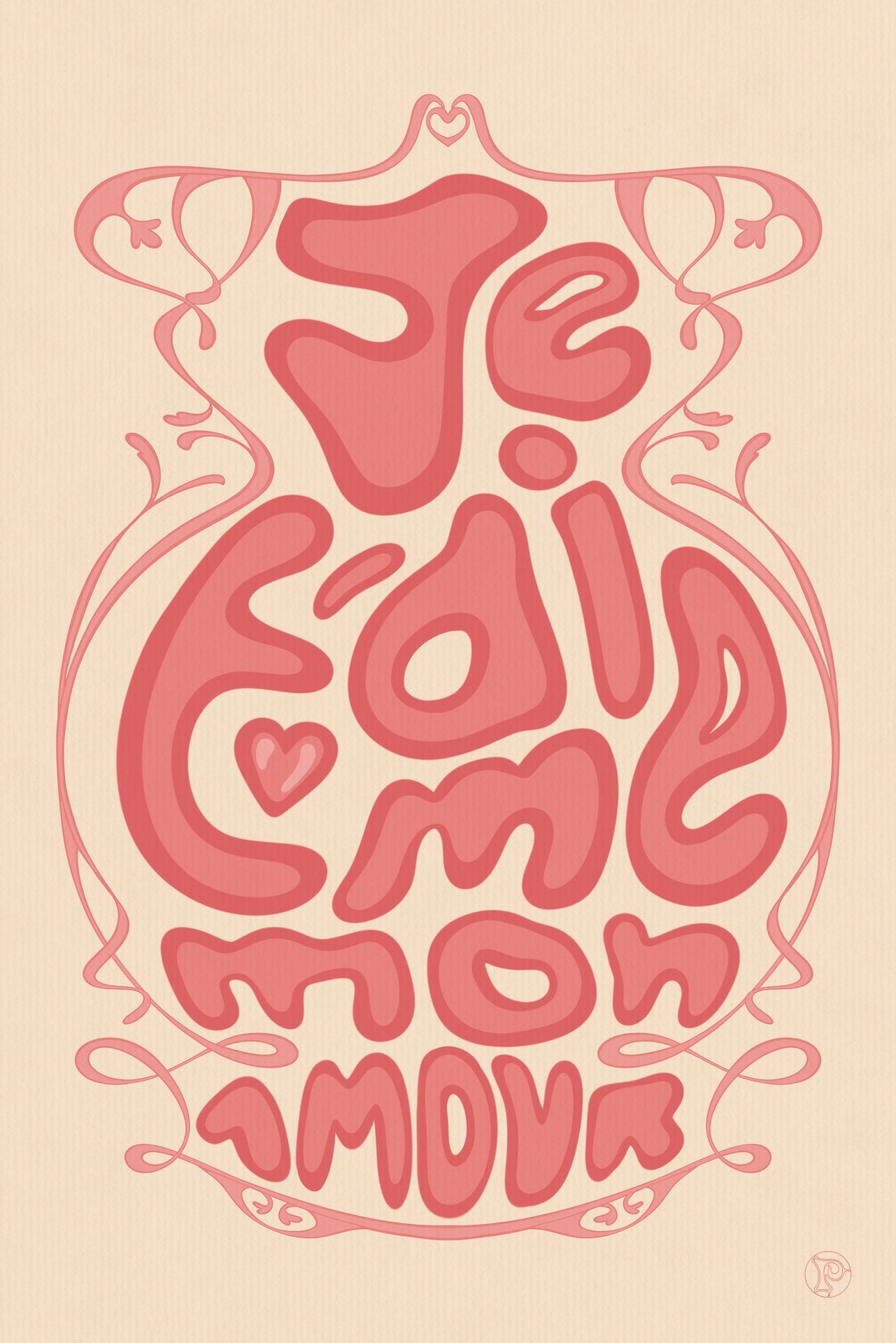 Carte illustrée Je t’aime mon amour