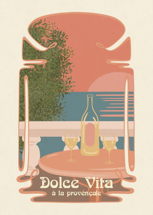 Carte illustrée Dolce Vita à la provençale