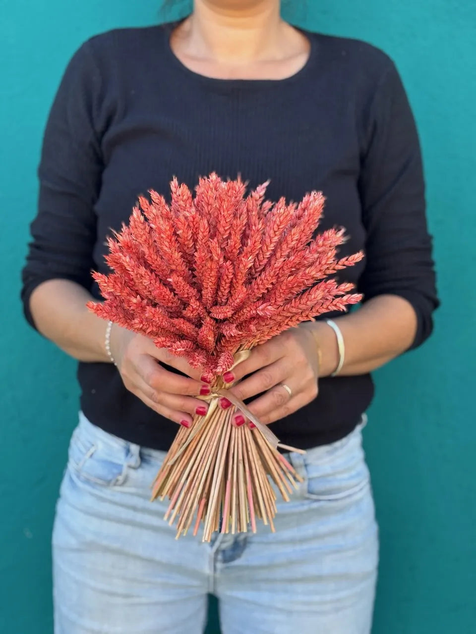 Bouquet de blé teinté, fait main