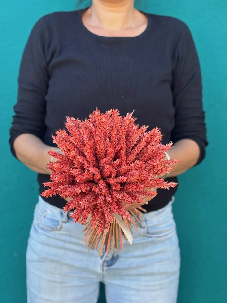 Bouquet de blé teinté, fait main