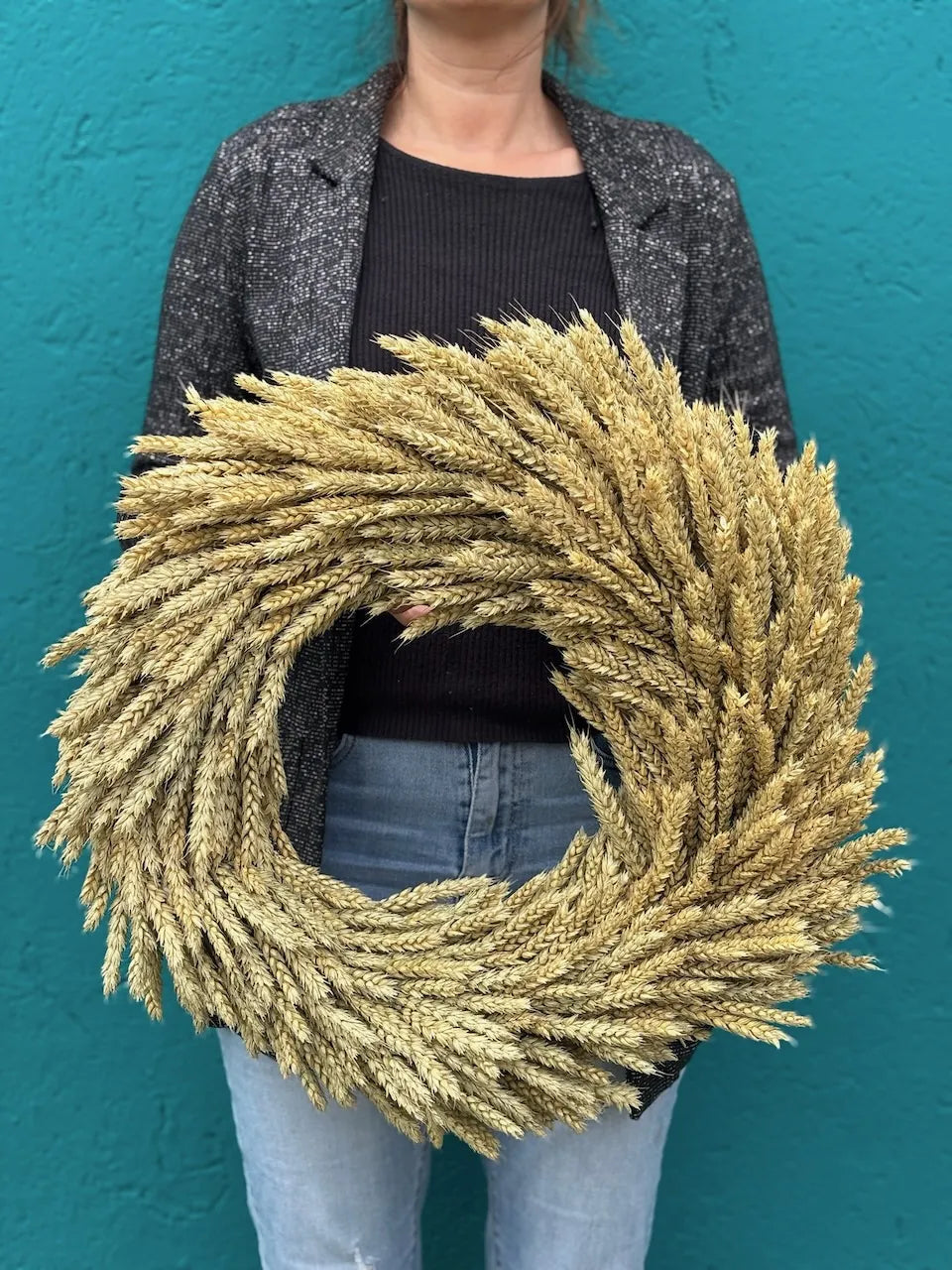 Couronne de blé naturel, faite main