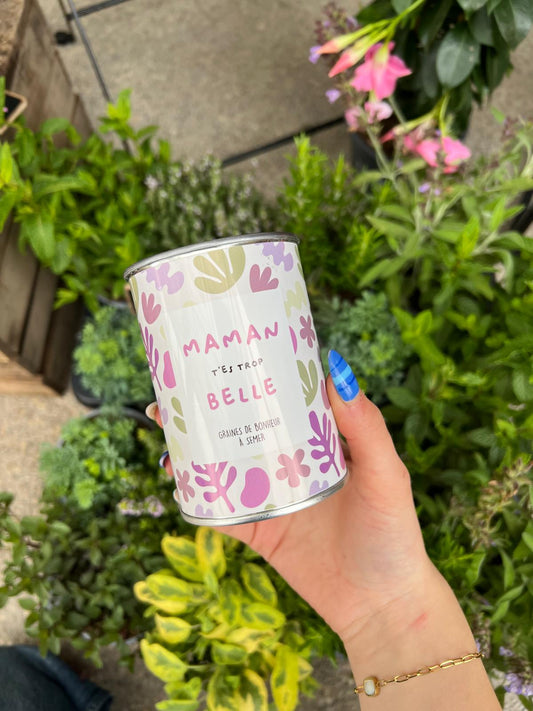 Boîte à Graines « Maman t'es trop belle » – Graines de Bonheur à Semer